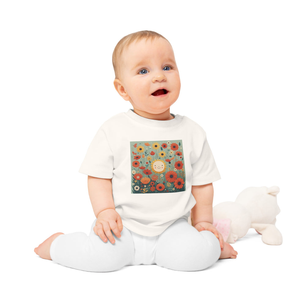 Field of Poppies ORGANIC Baby T-Shirt Comfy Sweet Fun Soft Snuggles Love Hugs Tee Gift Babyshower Everyday Eco-Friendly