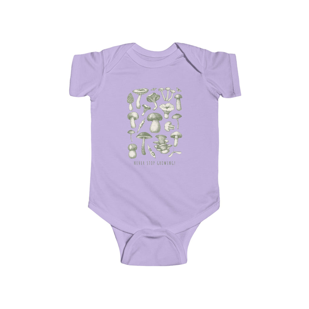 "Mushrooms" Infant Fine Jersey Bodysuit soft matching fungus science nature baby gift shower for her for him girl boy