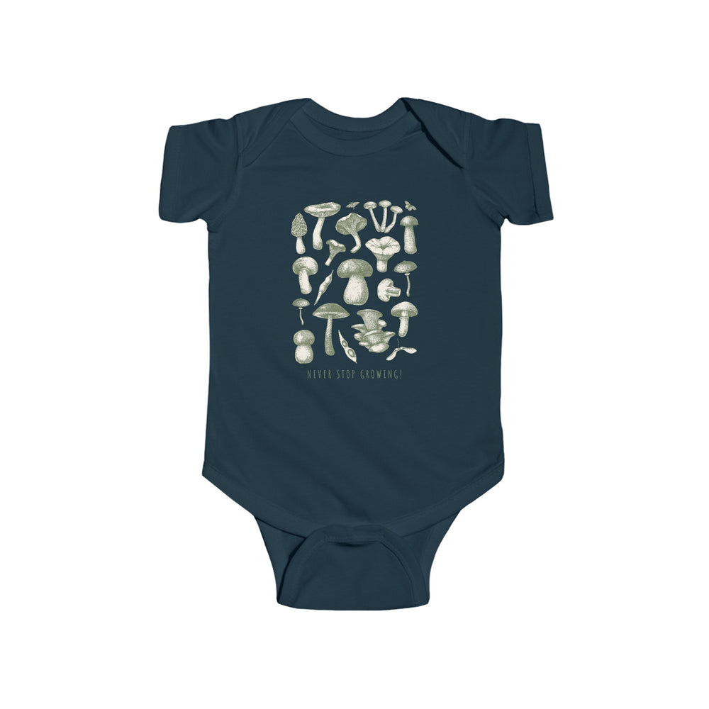 "Mushrooms" Infant Fine Jersey Bodysuit soft matching fungus science nature baby gift shower for her for him girl boy