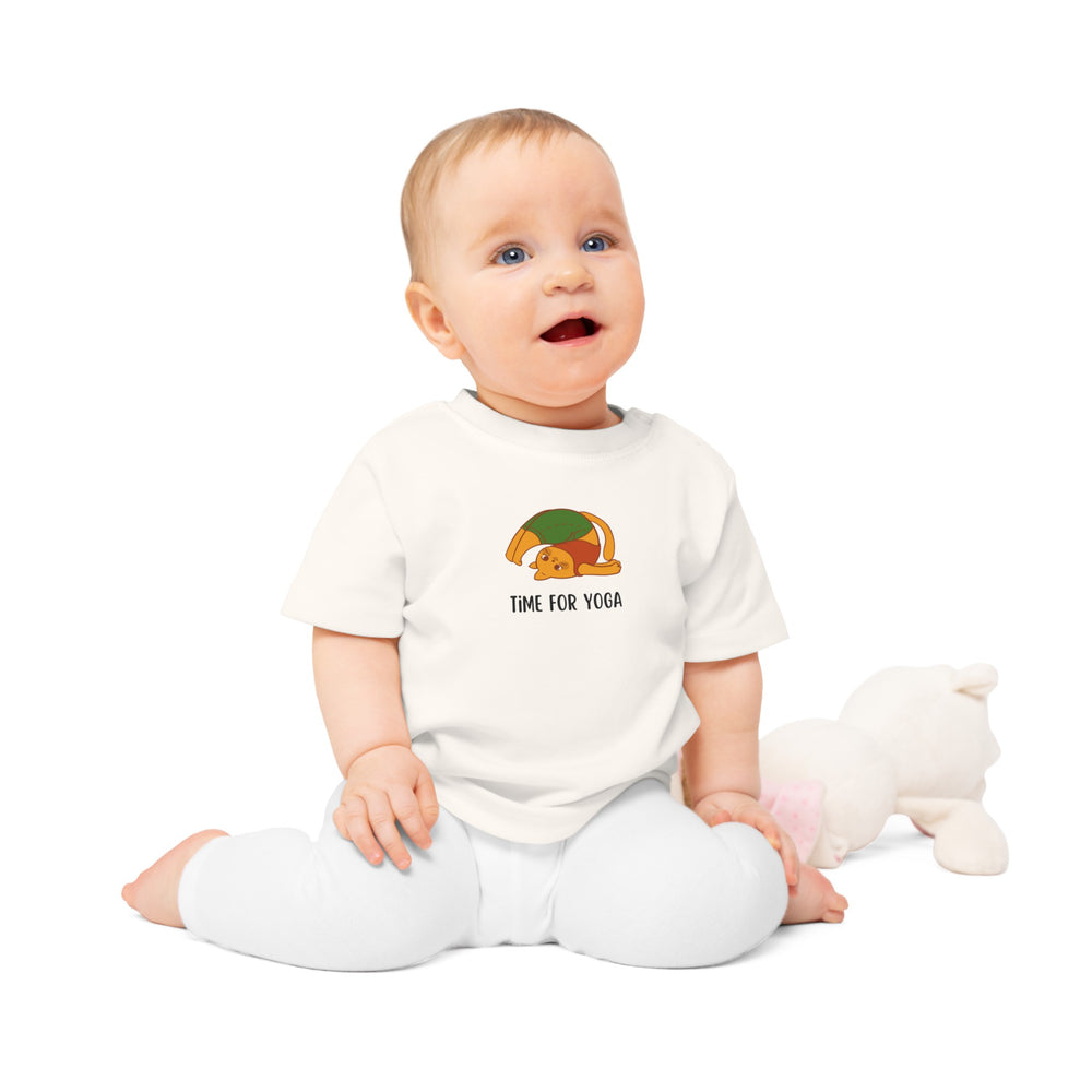 "Time for Yoga" ORGANIC Baby T-Shirt Infant nature soft trendy Kawaii cute cats baby shower