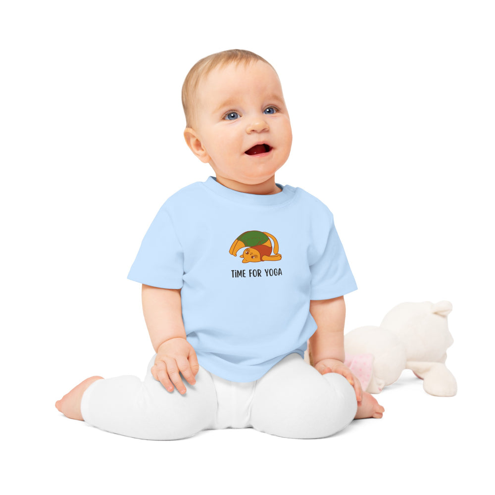 "Time for Yoga" ORGANIC Baby T-Shirt Infant nature soft trendy Kawaii cute cats baby shower