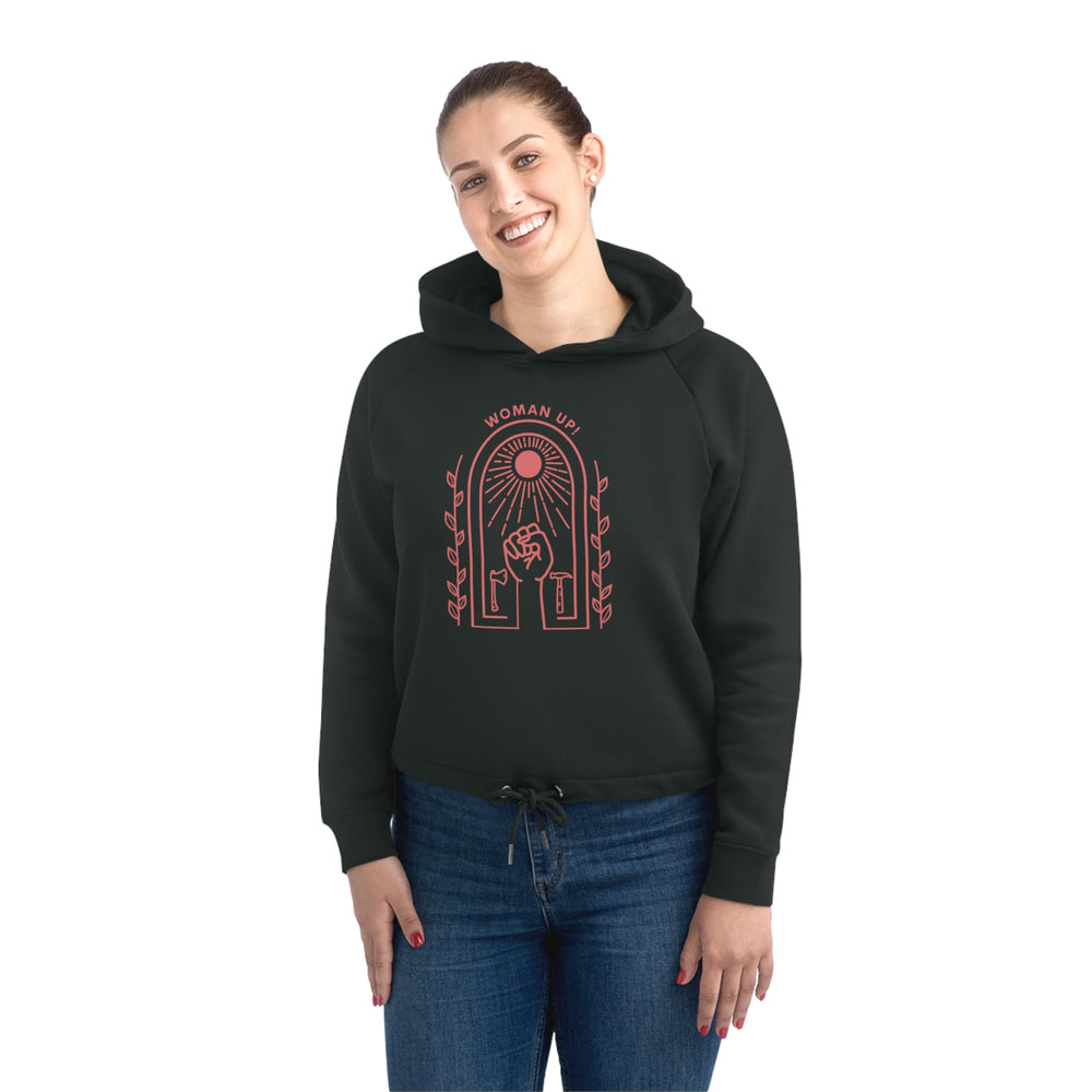 "Woman Up!" Women's Bower Cropped Hoodie Sweatshirt