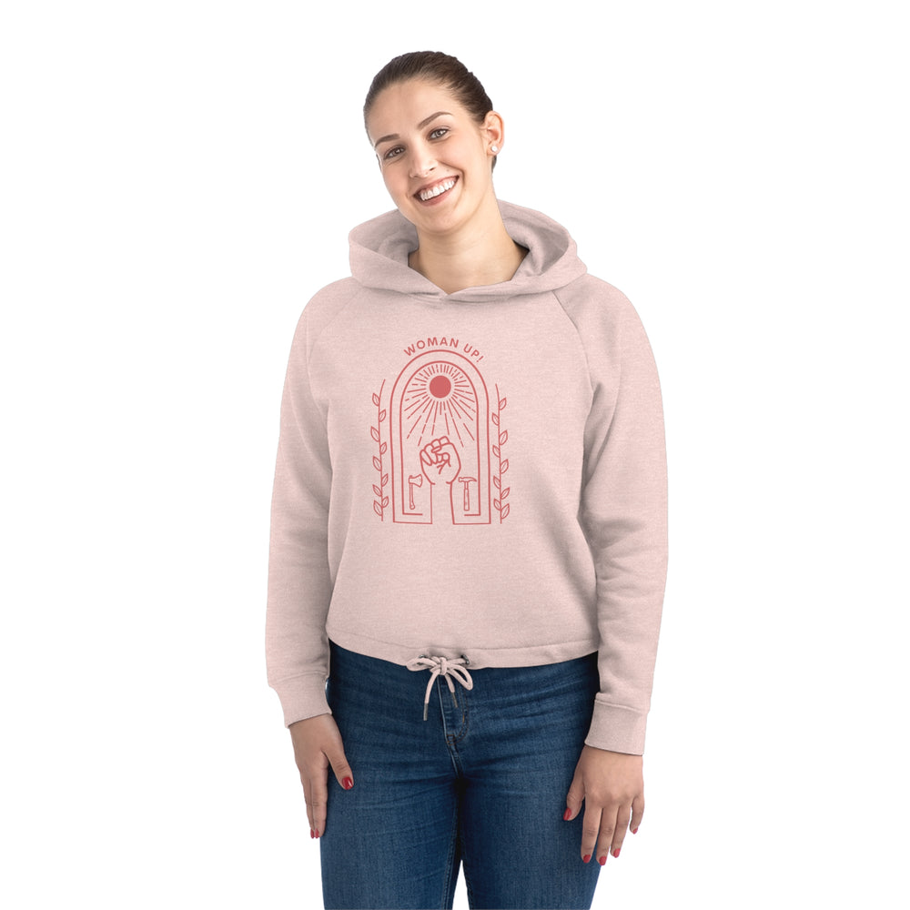 "Woman Up!" Women's Bower Cropped Hoodie Sweatshirt