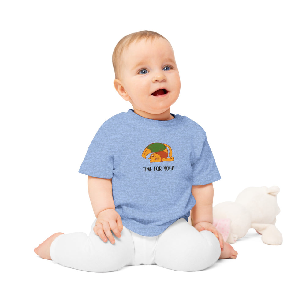 "Time for Yoga" ORGANIC Baby T-Shirt Infant nature soft trendy Kawaii cute cats baby shower