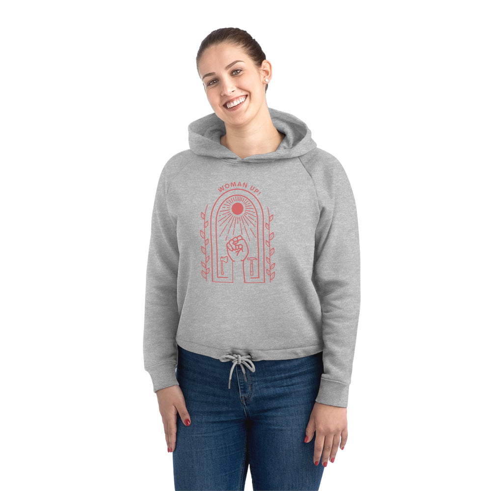 "Woman Up!" Women's Bower Cropped Hoodie Sweatshirt